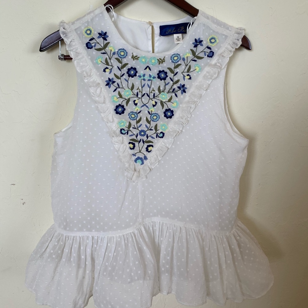 Embroidered Tank Blouse